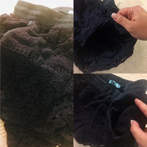 SOLITAIRE SWIM Navy Eyelet Cover Shorts Medium (M) - Picture 4 of 6